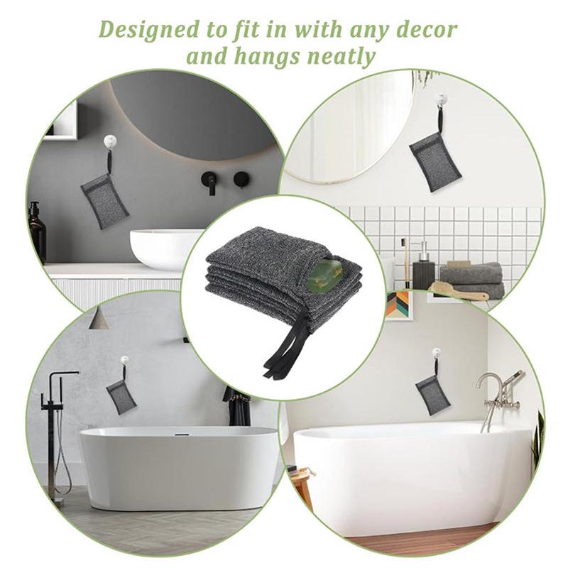 1/2PCS Bath Cleansing Foaming Net Soap Bag Body Exfoliating Scrubber Sponges Pouch Bathroom Nylon Soap Pocket With Lanyard