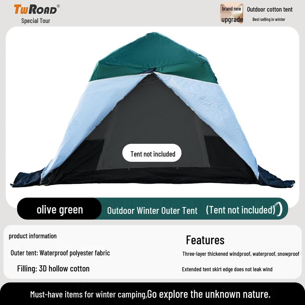 Four-Season Double-Layer Waterproof Tent with Quick-Open Design, Two Doors, Windows, and Ventilation for Camping.