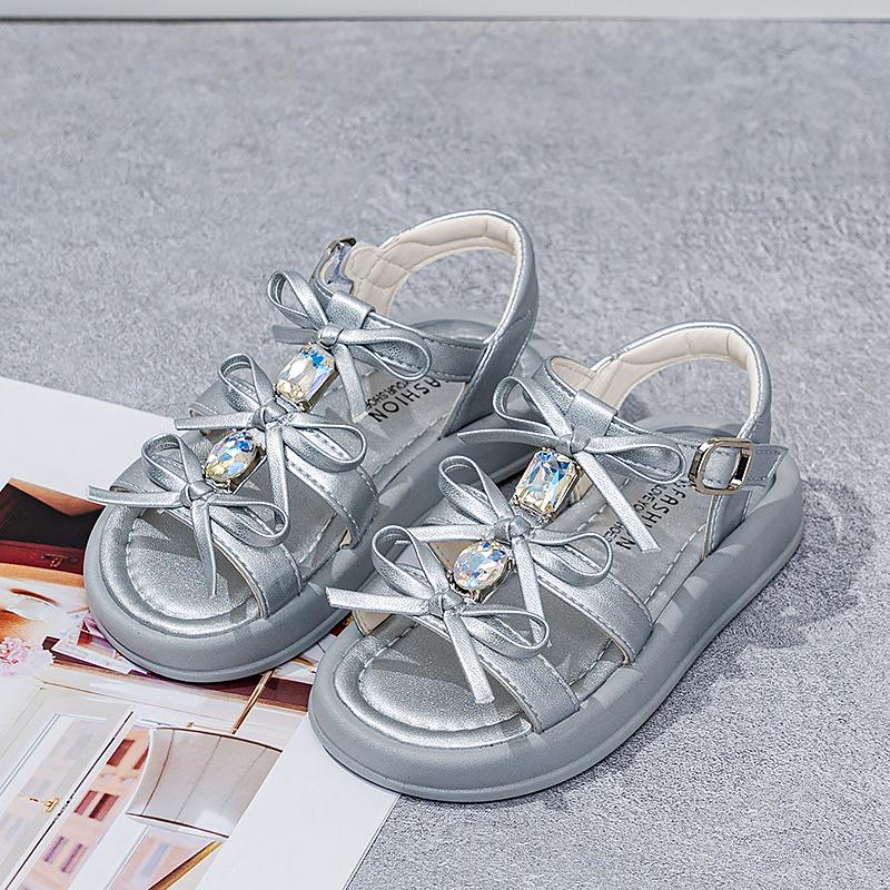 

Summer Beautiful Student Water Diamond Bow Children s Casual Sandals Fashion Cute Cartoon Comfortable Elegant Girls Sandals 24