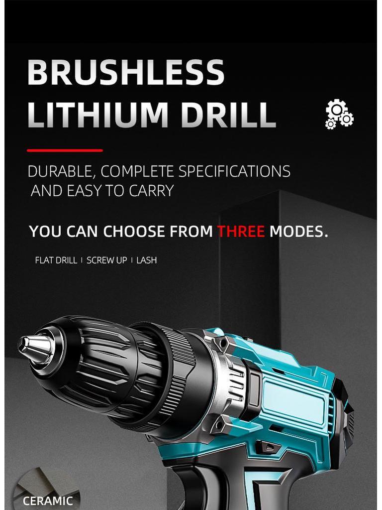21V Cordless Handheld Drill & Electric Screwdriver with Multifunctional Impact for Home Renovation