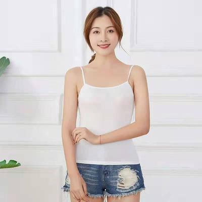 Storlek Koreansk Stil Smal Passform Mjölksilke Camisole – Mångsidig Sommar Croptop för Kvinnor