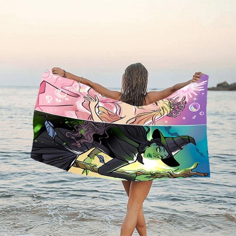 1pc The Wizard of Oz2 Beach Towel, Beach and Seaside Swimming Pool Equipment, Fashion Pattern, Rectangular, Travel Essentials