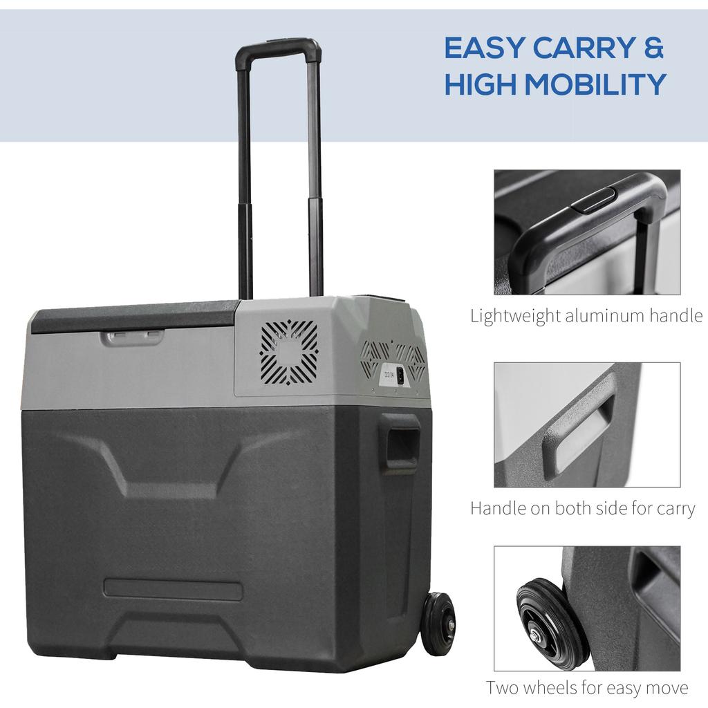 Car Refrigerator, Portable 12/24V 50 Litre Compressor Fridge Freezer, Electric Cooler Box for Camping, Travel, Picnic, Down to -20 degrees C