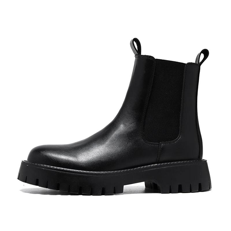 

Новые ботинки челси мужские ручной работы большого размера роскошный бренд мужская обувь осень зима теплый мех ретро ботильоны zapatos hombre 46 чёрный