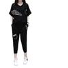 Summer 2024 Korean Style Plus Size Women's Sportswear Set - Short Sleeve Top & Seven-Point Pants