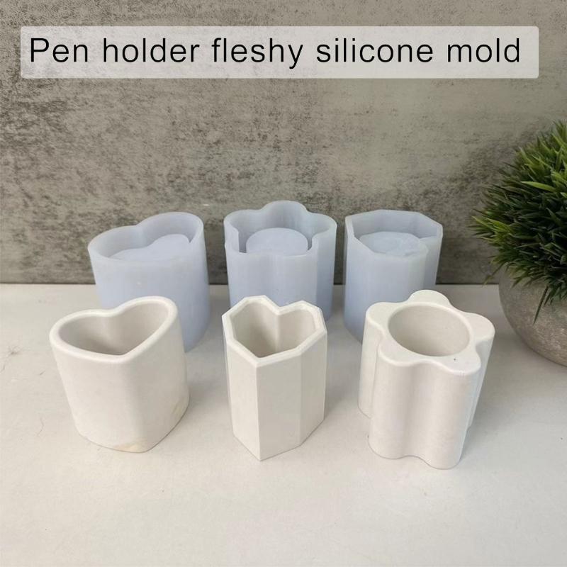 Creative Succulent Pen Holder Silicone Mould Individualized Flower Vase Silicone Moulds for Unique Home Tabletop Decors