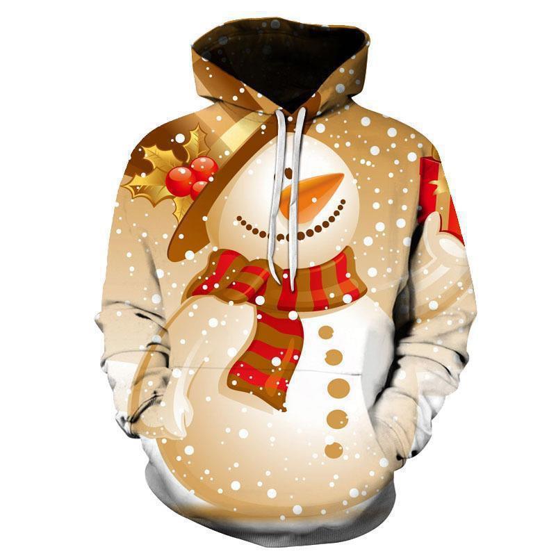 Christmas Halloween Cat Selfie 3D Print Hoodie Couples Casual Loose Fit