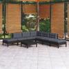 Day and Night - Day and Night Garden Furniture 8 Pieces with Black Pine Wood Cushions