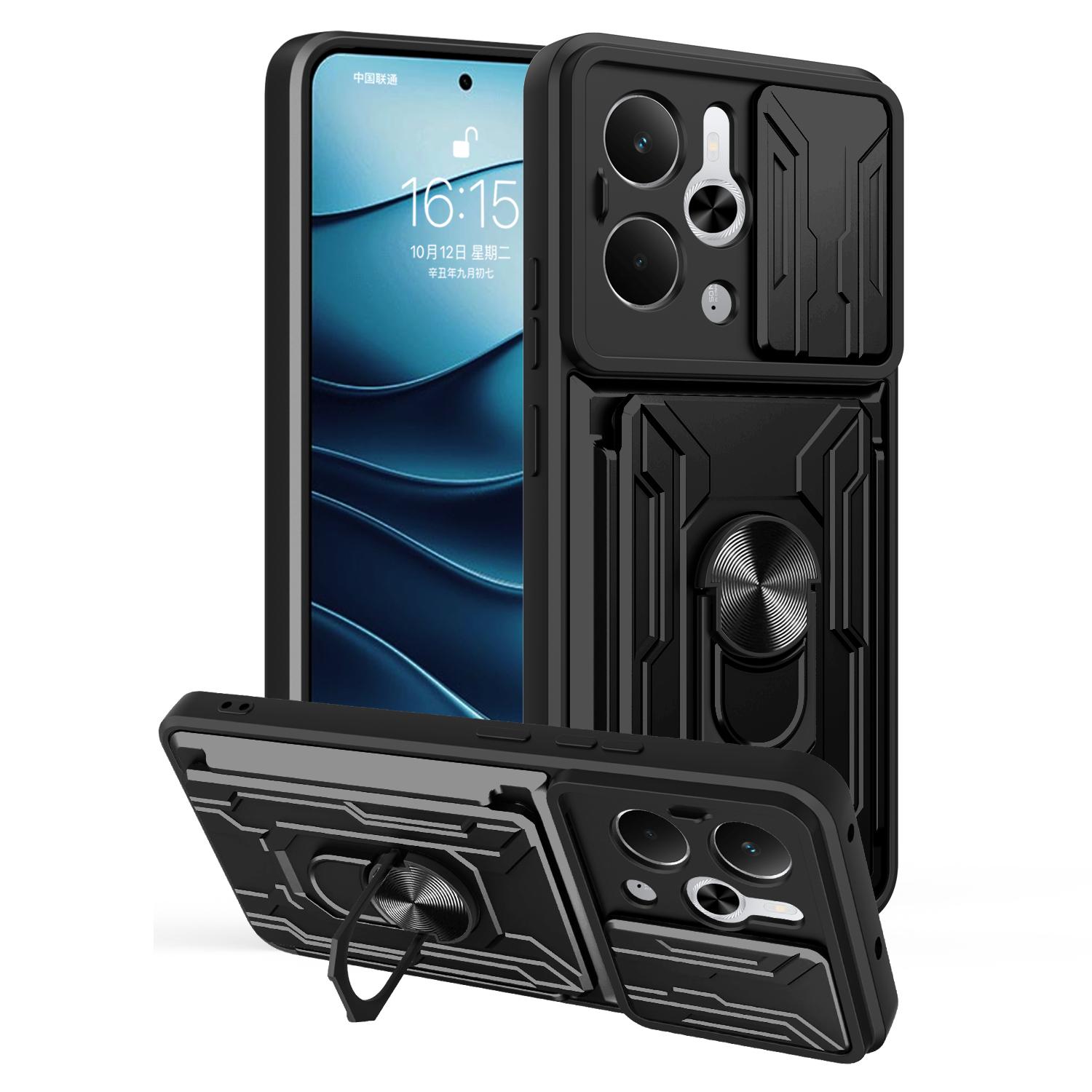 

Для Realme 14 5G Чехол PC + TPU с подставкой Задняя крышка телефона со шторкой для камеры A