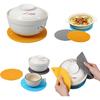 3Pcs Rubber Jar Opener,Round Large Jar Opener Gripper Pad Kitchen Non-Slip Coasters for Weak Hands,6.7x6.7Inch(Gray,Blue,Orange)