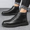 Autumn and Winter 2025 New Martin Boots Men's High-top British Style Retro Leather Large-size Men's Shoes Tooling Boots Medium-top Leather Boots