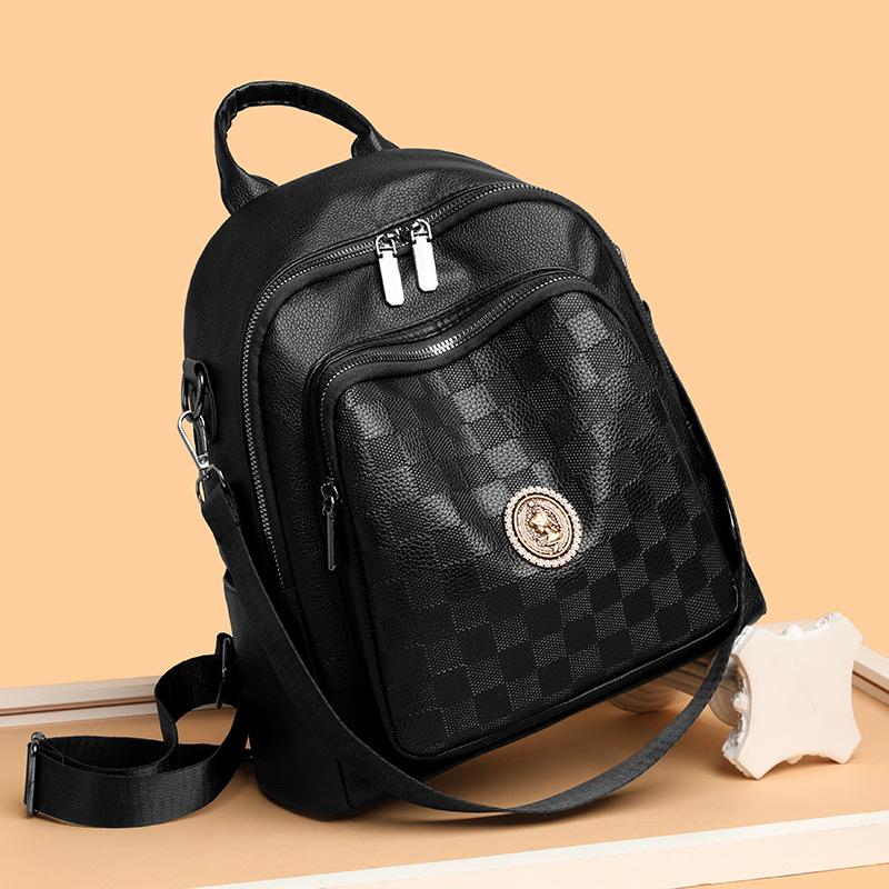 Women's New Korean Style Versatile Travel Bag Fashionable Soft Leather High-end Women's Backpack One Bag Multi-purpose
