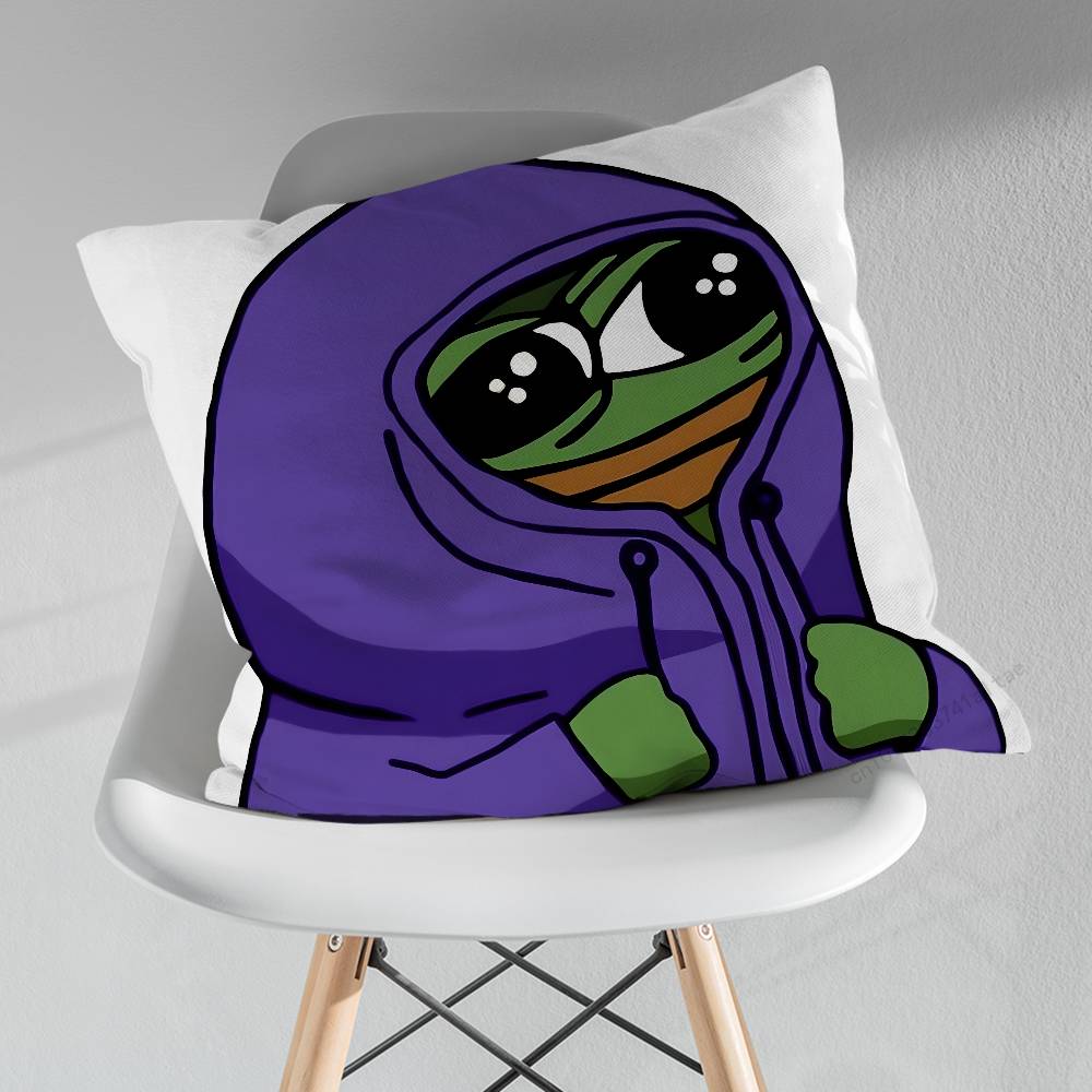 Frog Art PPepe Cartoon Pillow Case For 30x30cm45x45cm55x55cm For Home Bedroom Decoration And Protector