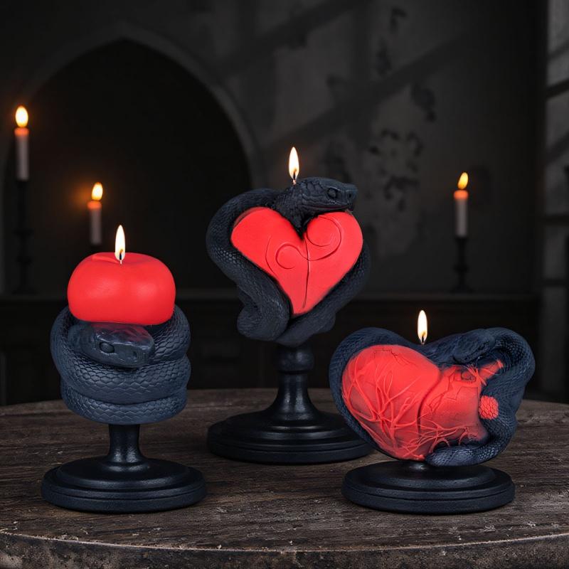 DIY Snake Fruit Aromatherapy Silicone Mold Terror Love Snake Candle Paste Resin Mold for Halloween Party Decoration Gifts