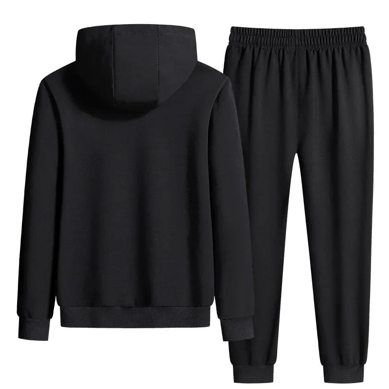 Plus Size Tracksuits Men Sportswear Sets Spring Autumn Clothing Hooded Pants Suit Male 2 Pieces Sweatshirt + Sweatpants 6XL