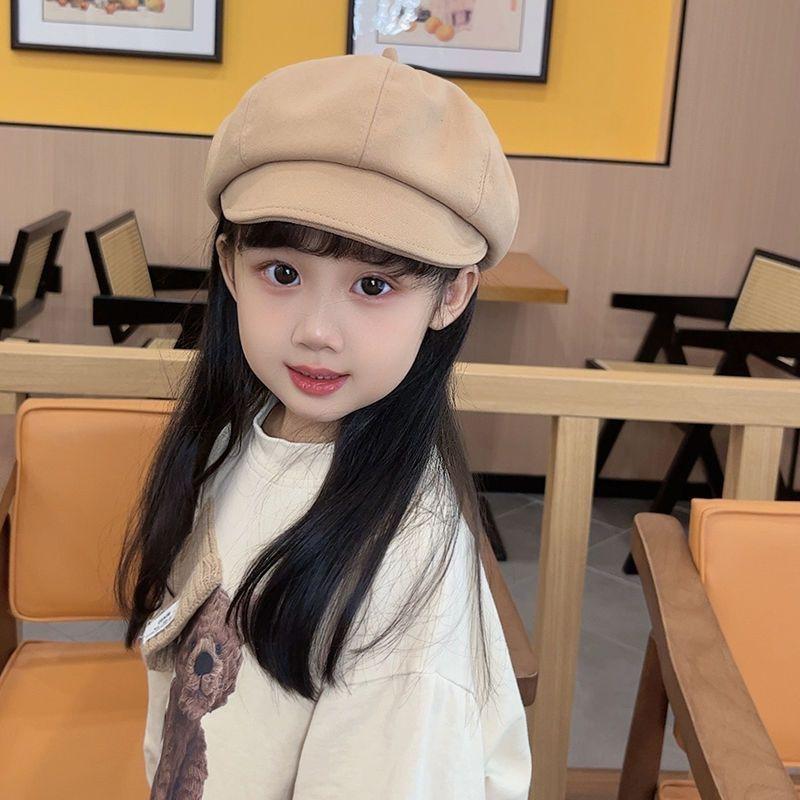 Kids Autumn Winter Beret Cap With Drawstring For Girls And Toddlers Uk Style