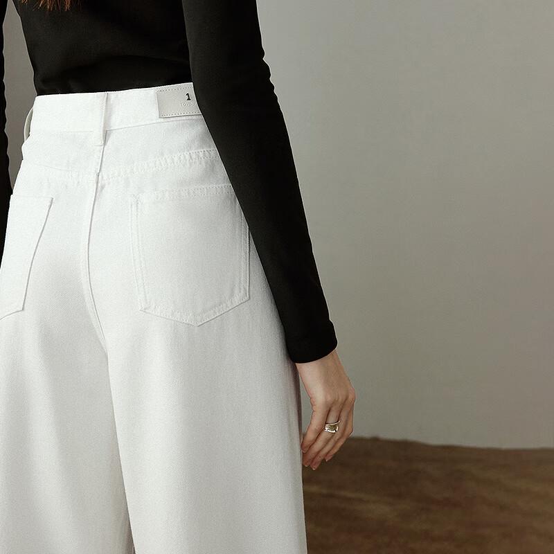 Chuyu Women's High-Waist Wide-Leg Cotton Jeans