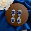 Gica Gema Sapphire Earrings With High Carbon Diamond 925 Sterling Silver Unique Design Romantic Fine Earrings Jewelry Wedding Party Gifts New Trend