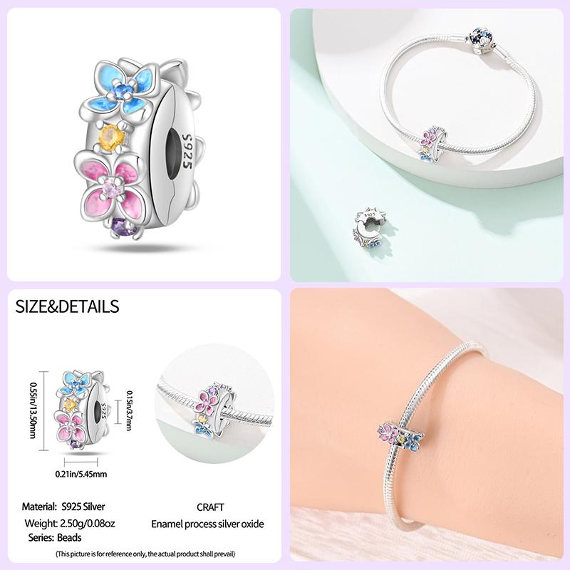 100% 925 Silver Exquisite Cubic Zircon Butterfly Bee Ladybug Charms Bead Fit Qikaola Original Bracelet Fine DIY Jewelry