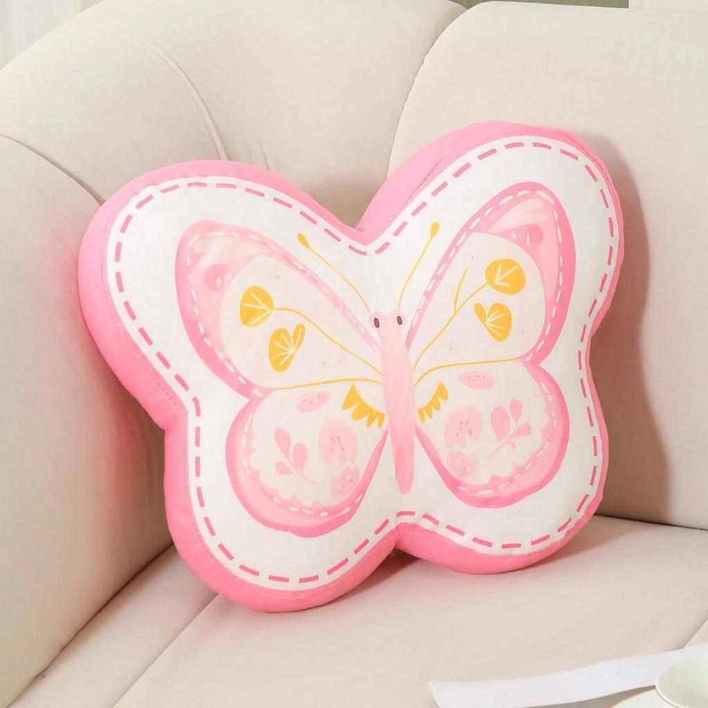 Butterfly Shape Cushion With Digital Print For Bed Couch Decor