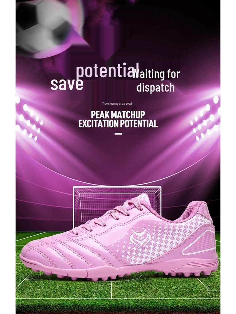 Kids' Pink Football Cleats - Unisex Spike Shoes for Girls & Boys, Korean Style Training