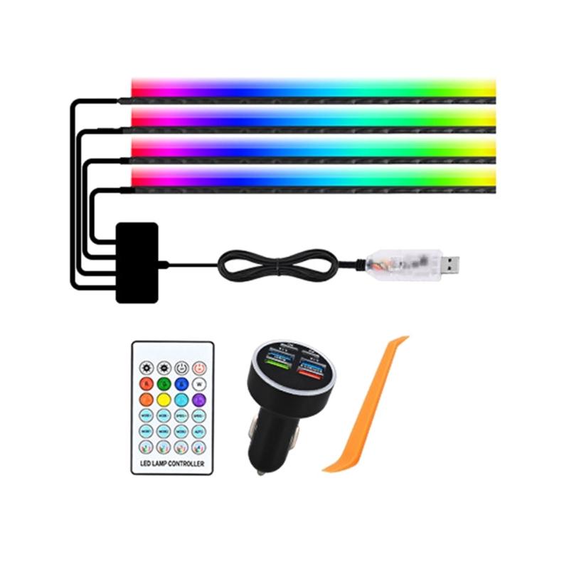 Strong Acrylic Construction Car Interior Mood Light LED with Sound Responsive Music Rhythm Control for Travel