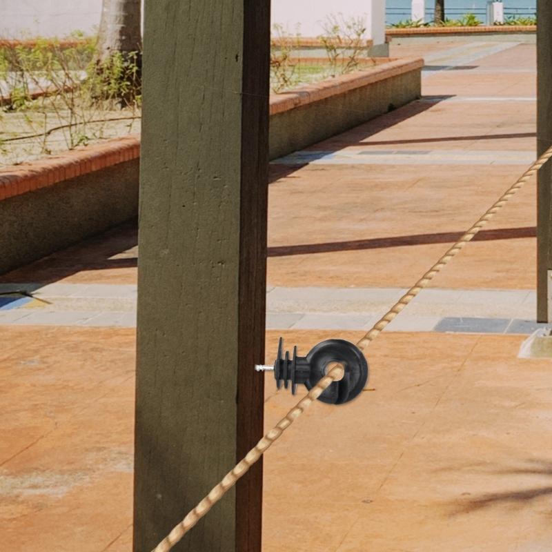 50-piece/set Electric Fence Insulators Screw-In Rings Insulators Electric Fence Accessories Suitable for Wood Post