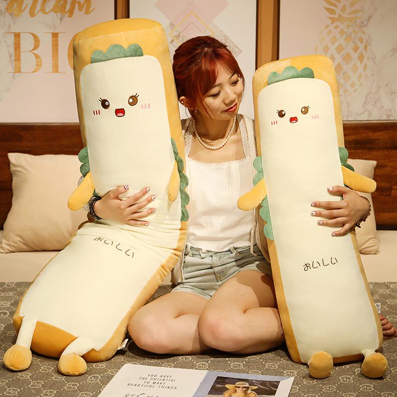 110/130cm Long Plush Bread Pillow Cute Simulation Toast Soft Texture Doll Pillow Cushion Home Decoration Toysets Birthday Present Perfect Gift