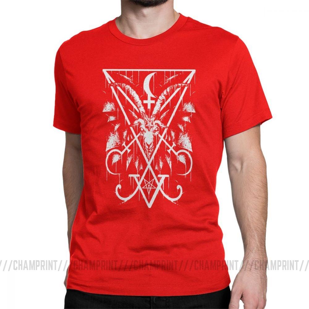 Sigil Of Lucifer And Baphomet Tee Shirt Cool Customized Printed T Shirts for Men Cotton Cool TShirts Birthday Present Clothing