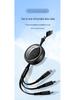 100W Fast-Charging Retractable Data Cable for Apple, Huawei, Android Type-C Devices