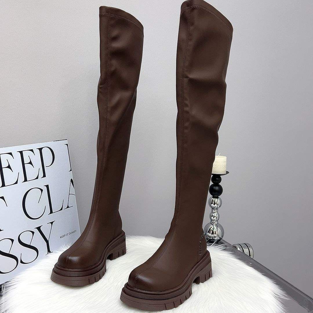 

Ботинки Maillard женские тонкие ботинки 2025 новая осень и зима ботфорты высокие ботинки бархатные эластичные ботинки 40