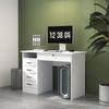 Modern Desk, 5 Drawers, 1 Open Compartment, Lockable, 110 x 50 x 76 cm, White