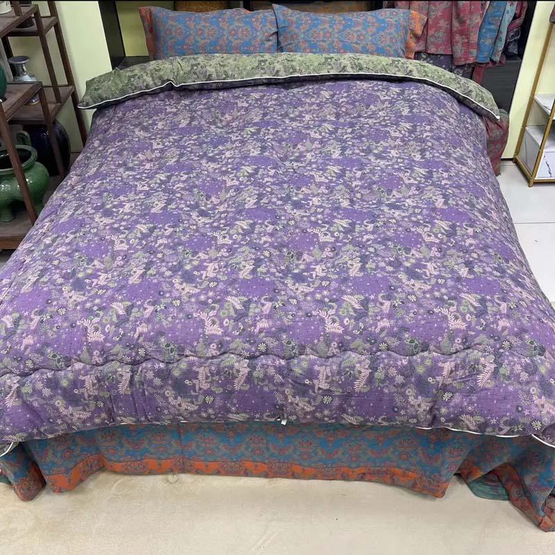 New Double-Layer Cotton & Soybean Fiber Winter Quilt - Warm, Thick, Jacquard Design, Perfect for Dorms & Single Beds Standard 2.0x2.3M