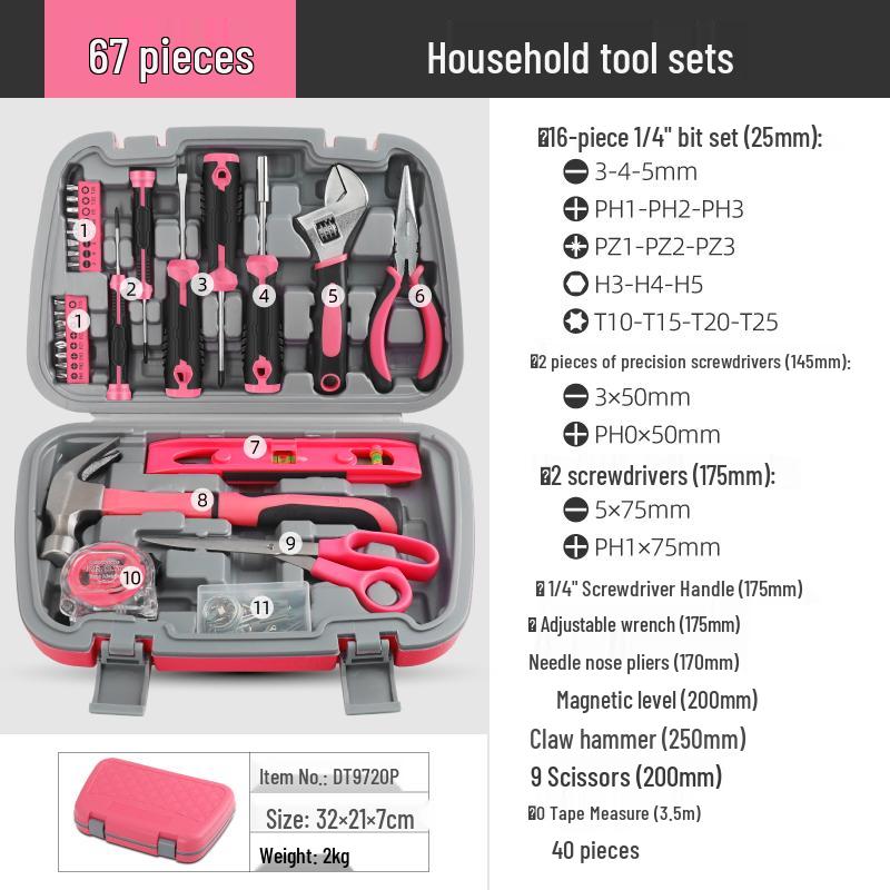 Complete Household Tool Set: Hex Wrench, Screwdriver, Pliers for Daily Repairs