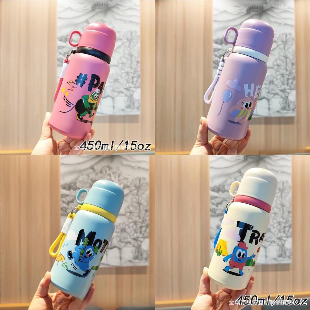 Cartoon Kinder Thermosflasche 450ml Mit Auslaufsicherem Deckel Für Outdoor-Aktivitäten
