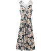Elegant Floral Suspender Dress - Women's Slim Summer Beach Vacation Outfit 2023