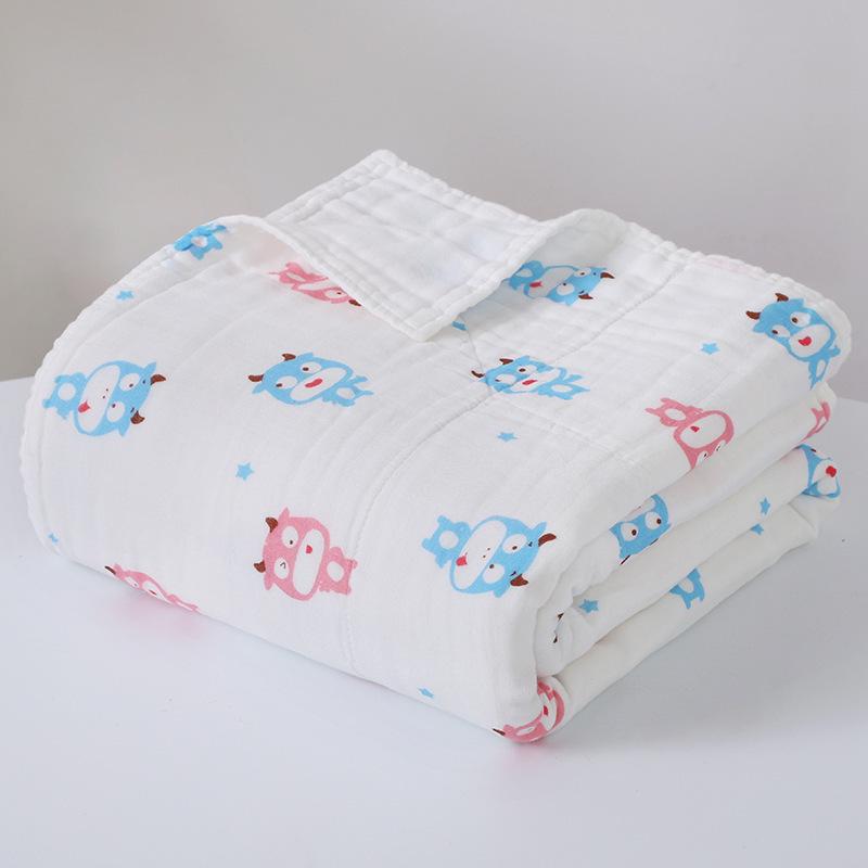 Newborn Six-Layer Cotton Gauze Bath Towel & Swaddle Blanket