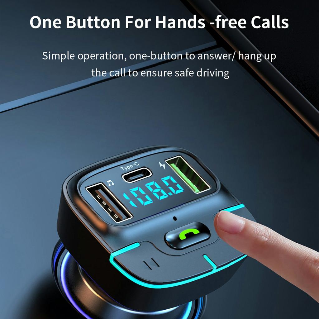 GZ03 Car BT MP3 Player FM Transmitter with Car Charger LED Voltage Display Lossless Audio Quality