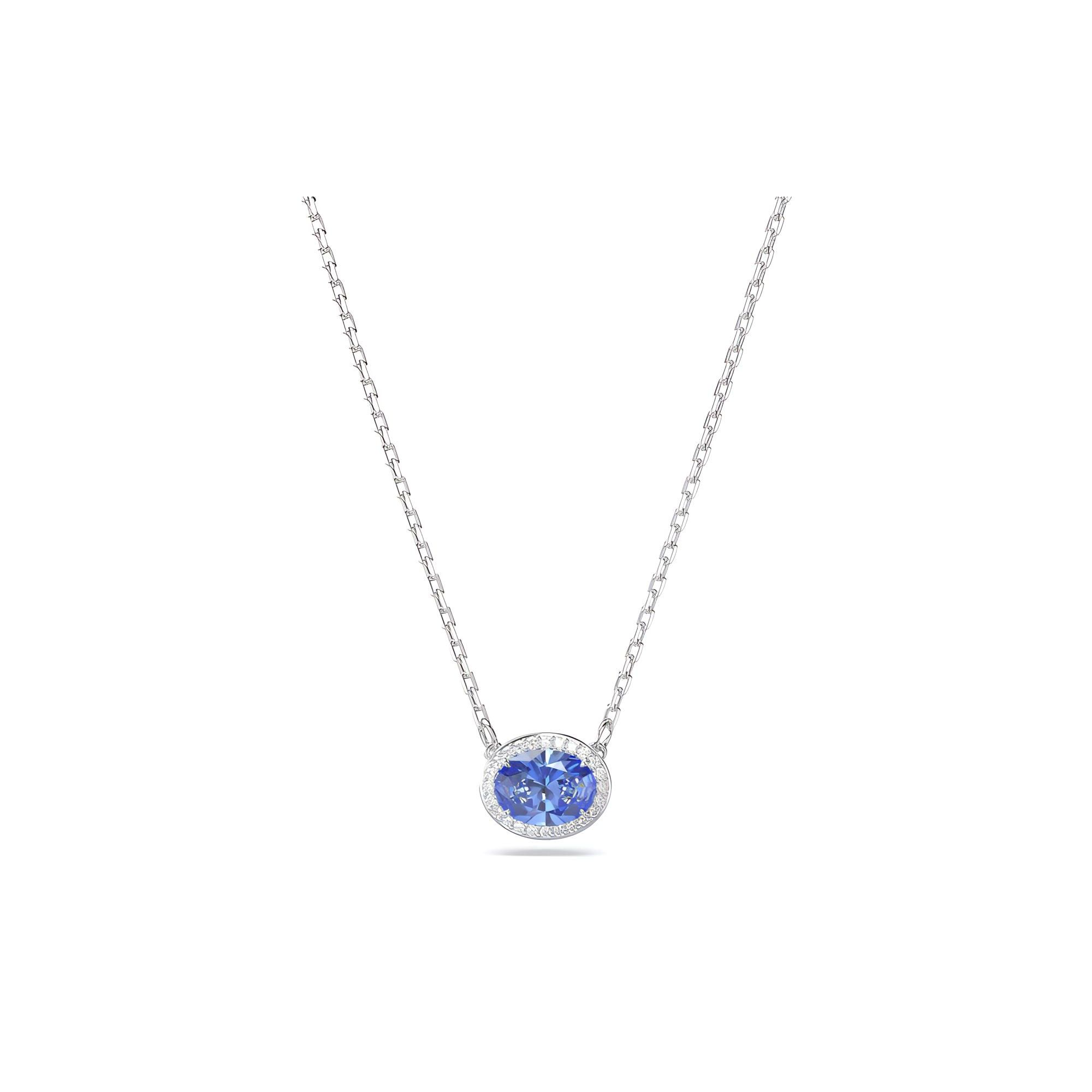 

Swarovski Una Zodiac Oval Cut Rhodium Plated Necklace Women necklace Blue 5671809 F,Blue