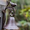 Rustic Cast Iron Bird Doorbell Metal Dinner Bell European Style Birdhand Rattles  Yard
