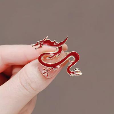 Unisex Brooch Dragon Shape Stainless Exquisite Vintage Anti-slip Wear-resistant Coat Collar Hat Scarf Decoration Clothes Pin Garment Jewelry Suit Coat