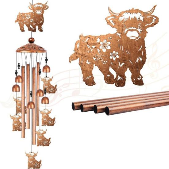 Highland Kuh Windspiel Außen Beruhigender Melodischer Ton Metall Handwerkskunst Garten Windspiel Außendekor Garten Terrassendekor