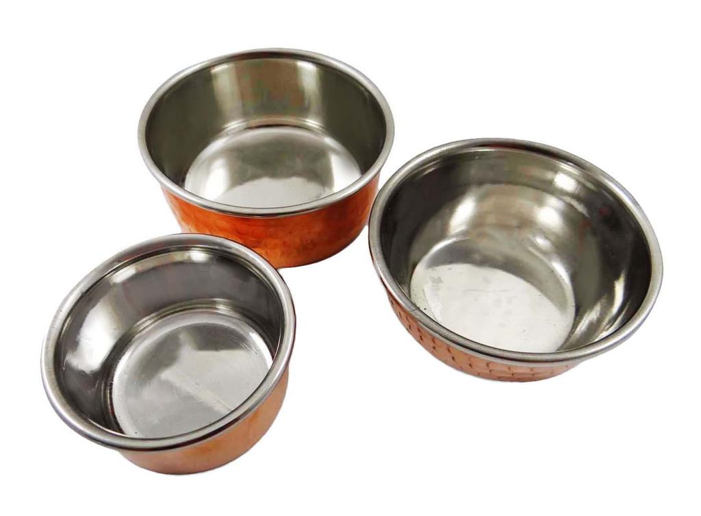 Set Of 2 Serving Copper Bowl Katoris Indian Food Utensils Tableware