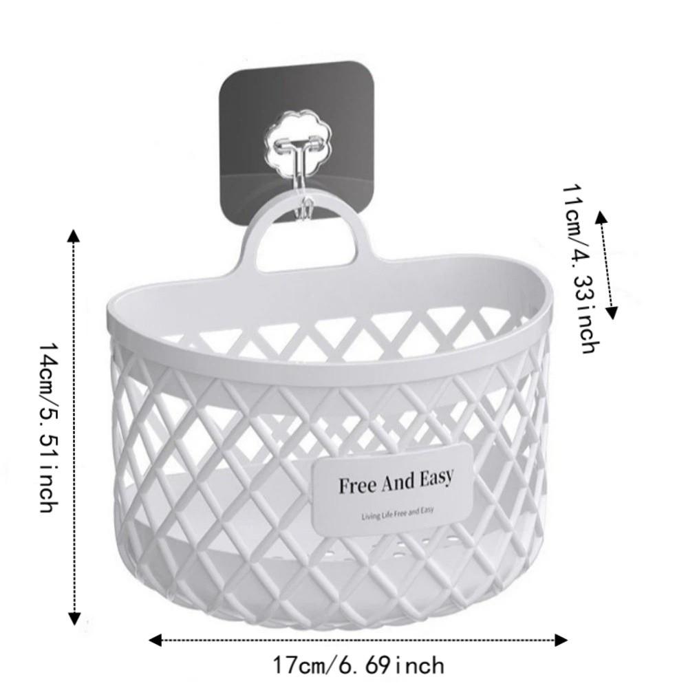No Drill Kitchen Storage Basket Drainage Shelf Toiletry Holder Box Hanging Storage Basket Home Use