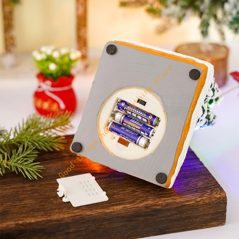 Christmas Glowing House Figurine Desktop Resin Statue Decor Ornament 55KF CN