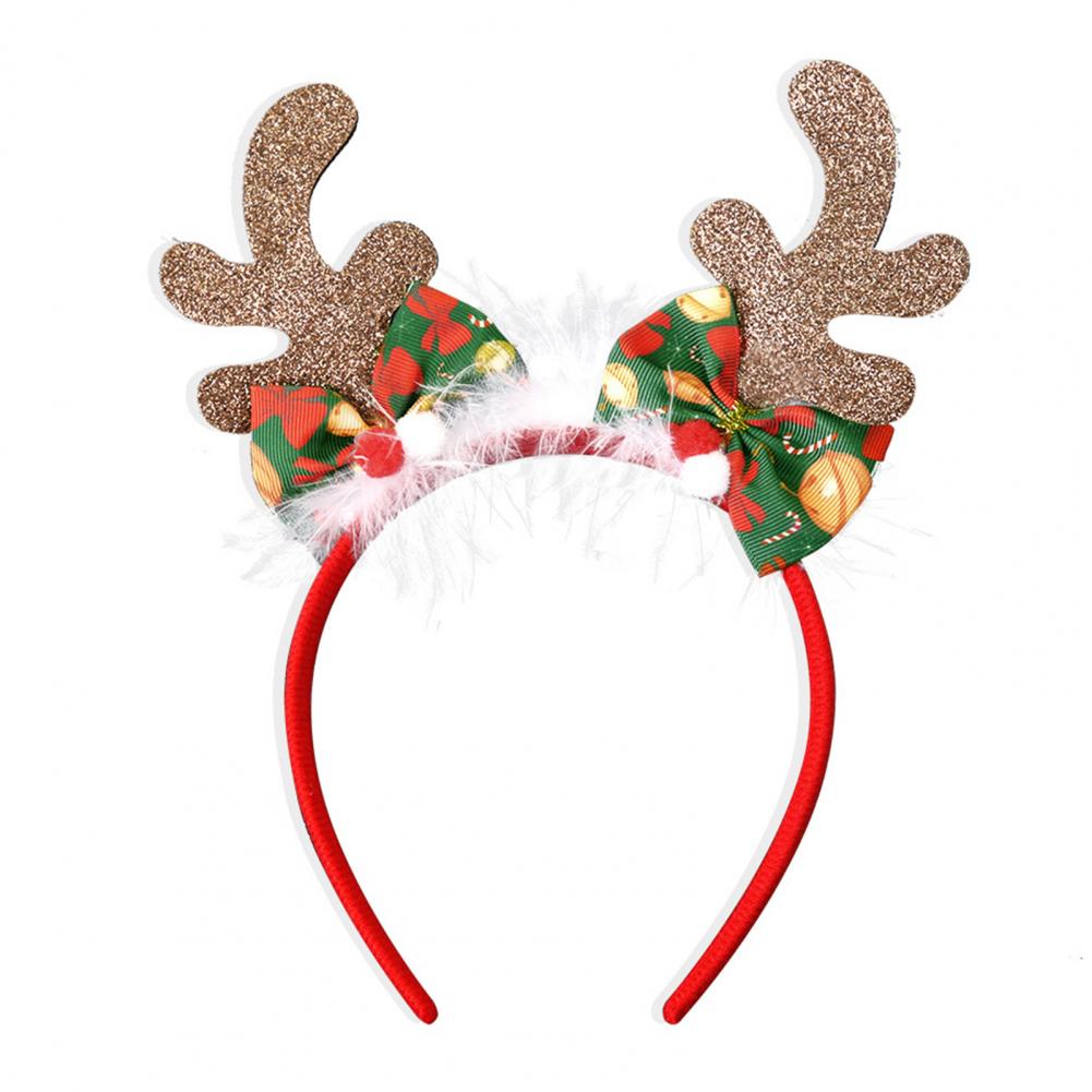 Green Holiday Headbands Festive Christmas Headbands for Parties Photos Snowman Reindeer Santa Hat Hair Hoop Accessories for Kids
