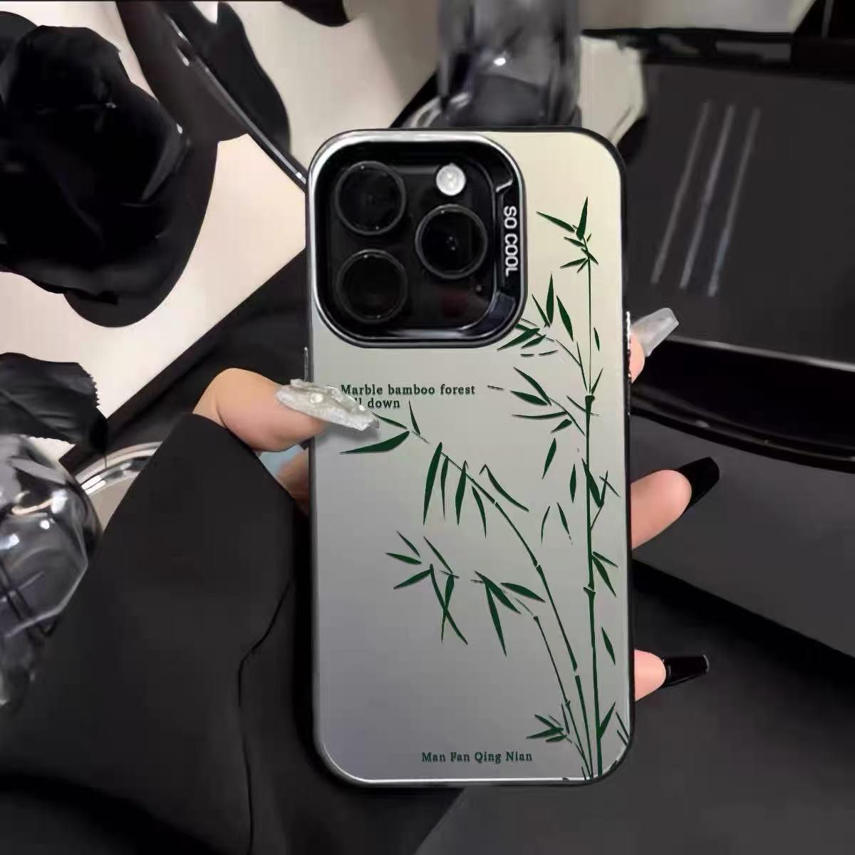 

Emerald Green Bamboo iPhone Case for 12/13/14/15 Pro, 16 Pro Max, and 17. iPhone 14 Pro
