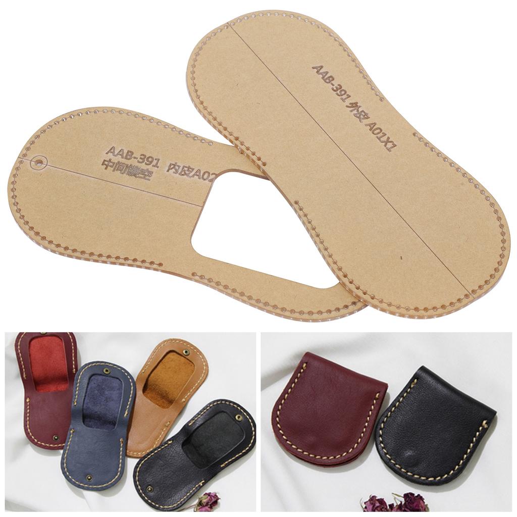 2Pcs Acryl Vorlage Geldbörse DIY Handgemachte Leder Muster Brieftasche Form Handwerk Werkzeuge