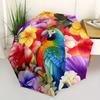 1pc Parrot Flowers Themed Umbrella, 8 Rib Frame,Automatic Opening 3 Fold Umbrella, Lightweight and Durable Couple Umbrella-124