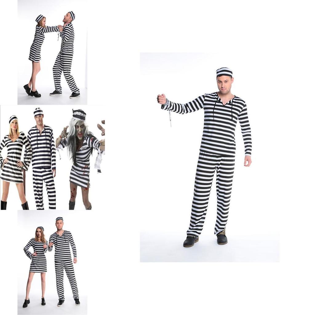 תחפושת אסיר/פושע איכותית לגברים להאלווין ואירועי תחפושות